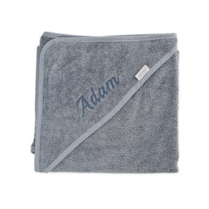 Gepersonaliseerde Badcape Blue Grey Gepersonaliseerd met naam