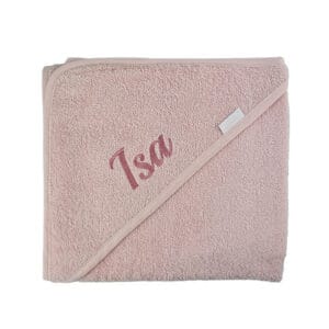 Gepersonaliseerde Badcape met naam kleur Blush baby roze