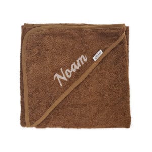 Gepersonaliseerde Badcape geborduurd met naam Brown Clay