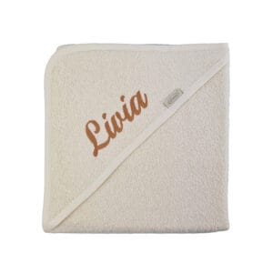 Gepersonaliseerde Badcape met naam kleur Ecru