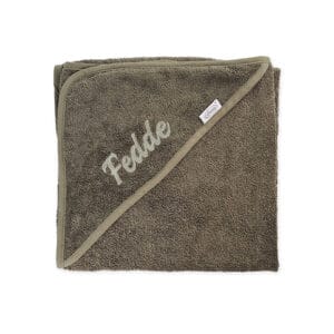 Gepersonaliseerde Badcape met naam geborduurd kleur Forest Green legergroen