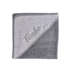 Gepersonaliseerde Badcape met naam kleur Grijs Antraciet