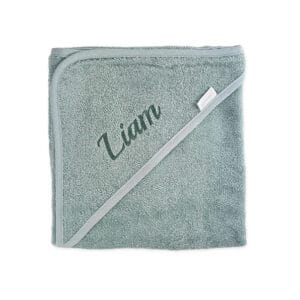 Gepersonaliseerde Badcape met naam kleur Stone Green oud groen