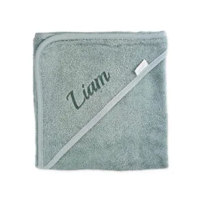 Gepersonaliseerde Badcape met naam kleur Stone Green oud groen
