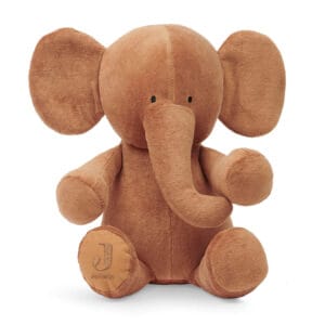 Knuffel olifant caramel roestbruin gepersonaliseerde knuffel voorzien van naam in oor geborduurd