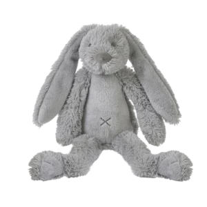 Knuffel konijn met naam licht grijs