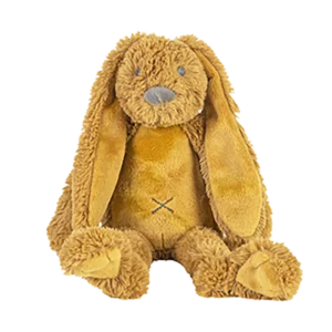 Knuffel konijn met naam okergeel