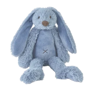 Knuffel konijn met naam oud blauw