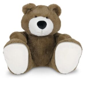 Gepersonaliseerde knuffel met naam op voetje Beer Bruin