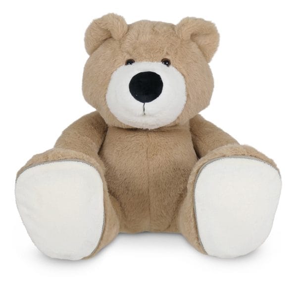 Gepersonaliseerde knuffel met naam op voetje Beer Beige