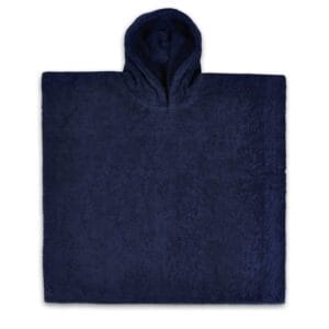 Poncho met naam donker blauw
