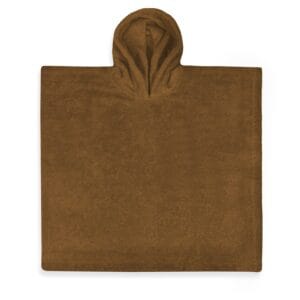 Poncho met naam donker bruin