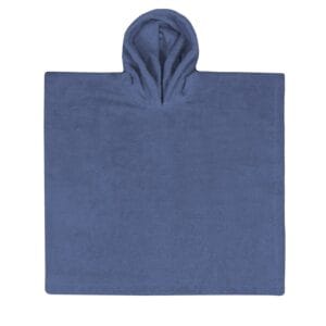Poncho met naam jeans blauw