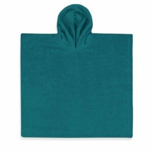 Poncho met naam Petrol groen