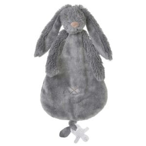 Knuffeldoekje met naam Konijn - Donker Grijs - Gepersonaliseerde Speenknuffel