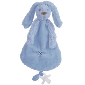 Knuffeldoekje met naam Konijn - Oud Blauw - Gepersonaliseerde Speenknuffel