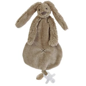 Knuffeldoekje met naam Konijn - Taupe Clay Bruin - Gepersonaliseerde Speenknuffel